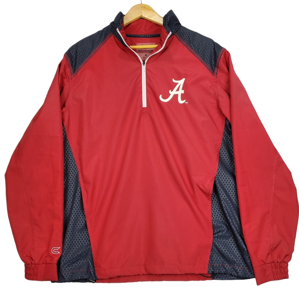 Alabama Crimson Tide Longsleeve Pullover Windbreaker Red Black Size Medium